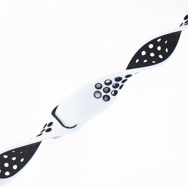 20mm Two-tone Silicone Hollow Watch Band for Samsung Galaxy Watch Active - White / Black