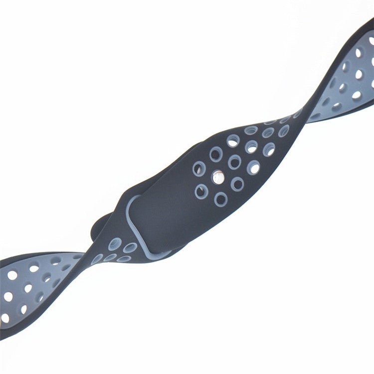 20mm Two-tone Silicone Hollow Watch Band for Samsung Galaxy Watch Active - Black / Blue