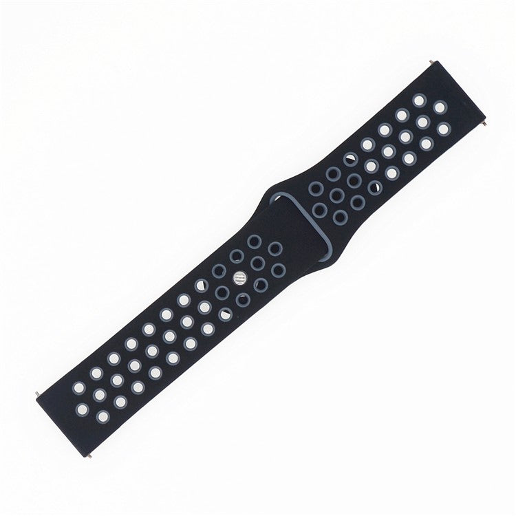 20mm Two-tone Silicone Hollow Watch Band for Samsung Galaxy Watch Active - Black / Blue