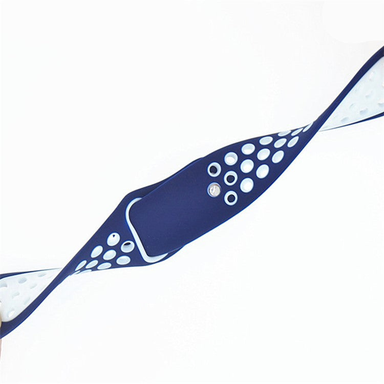 20mm Two-tone Silicone Hollow Watch Band for Samsung Galaxy Watch Active - Dark Blue / White