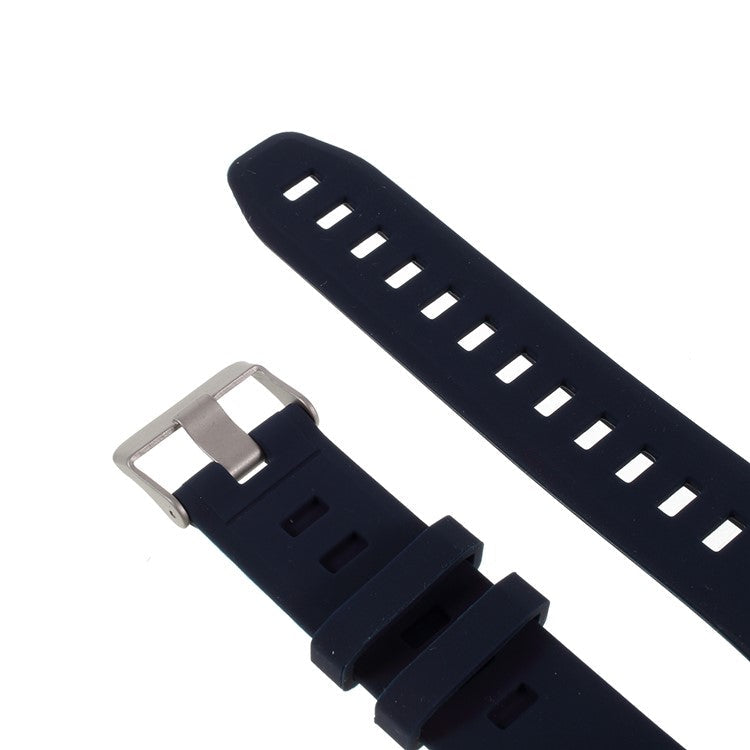22mm Soft Textured Silicone Watch Strap for Garmin Fenix 5 / 5 Plus / Forerunner 935, Adjustable Watchband with Silver Color Buckle - Blue