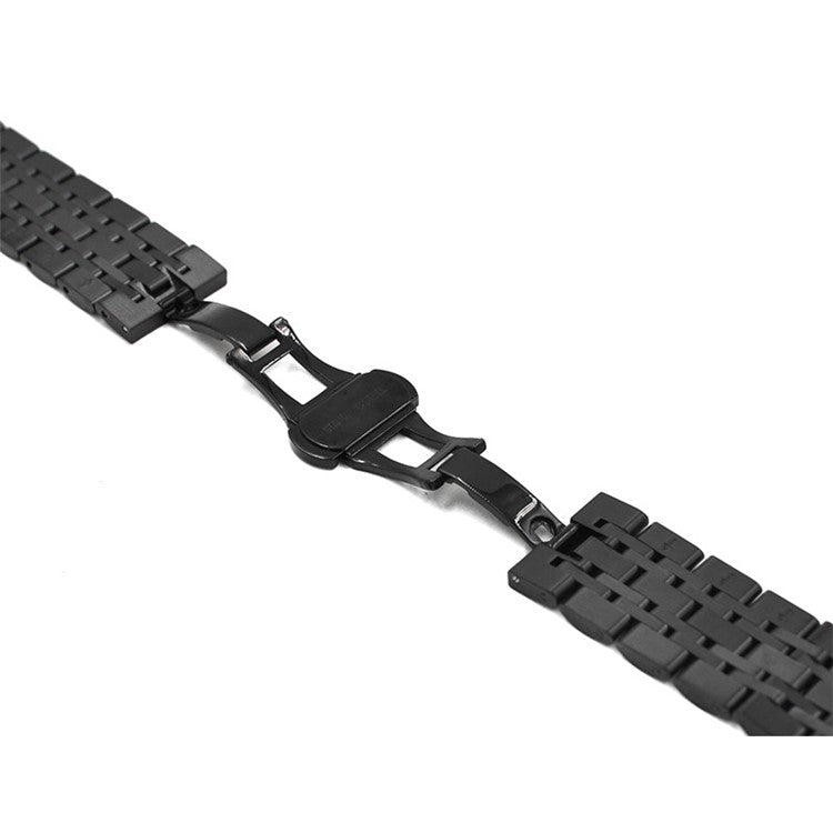 22mm Butterfly Buckle Stainless Steel Watch Band Strap for Samsung Galaxy Watch 46mm - Black