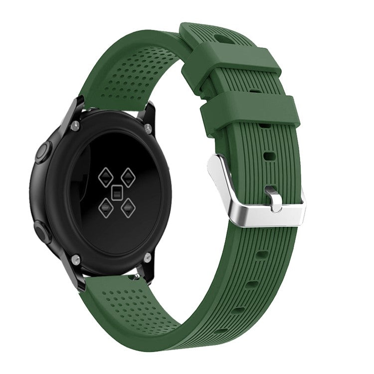 20mm Forehead Wrinkles Texture Soft Silicone Watch Band for Samsung Galaxy Watch Active SM-R500 - Army Green