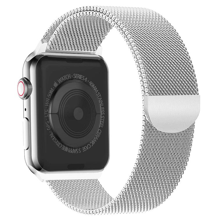 Milanese Mesh Stainless Steel Magnetic Watch Strap for Apple Watch Series 10 46mm / Ultra 2 Ultra 49mm / 9 8 7 45mm / SE (2023) SE (2022) SE 6 5 4 44mm / 3 2 1 42mm - Silver