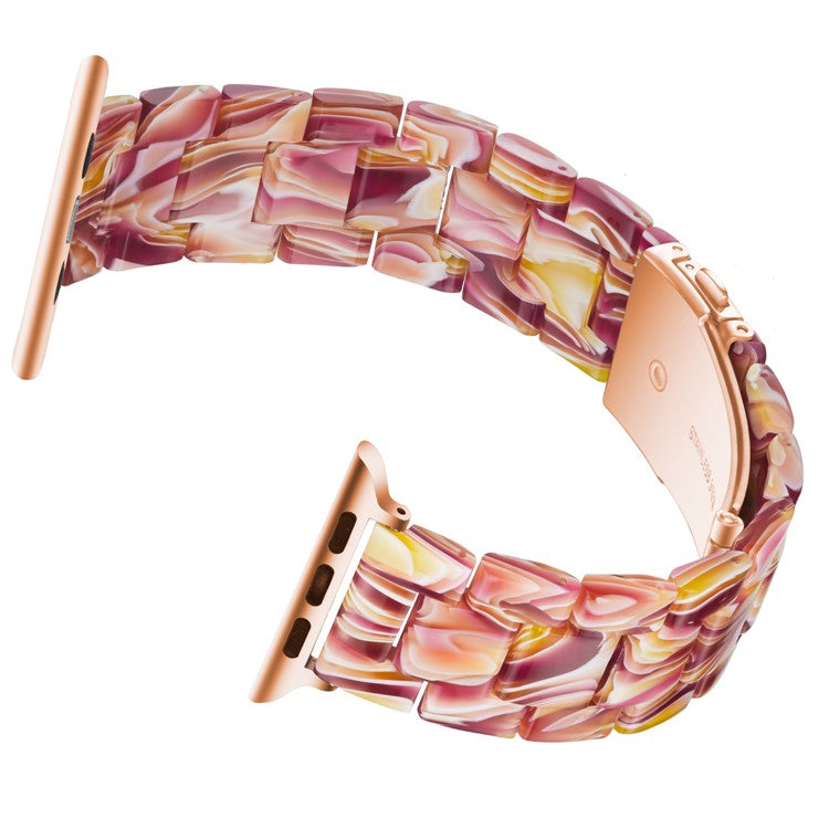 Waterproof Resin Watch Band Strap for Apple Watch Series 10 42mm / 9 8 7 41mm / SE (2023) SE (2022) SE 6 5 4 40mm / 3 2 1 38mm - Red