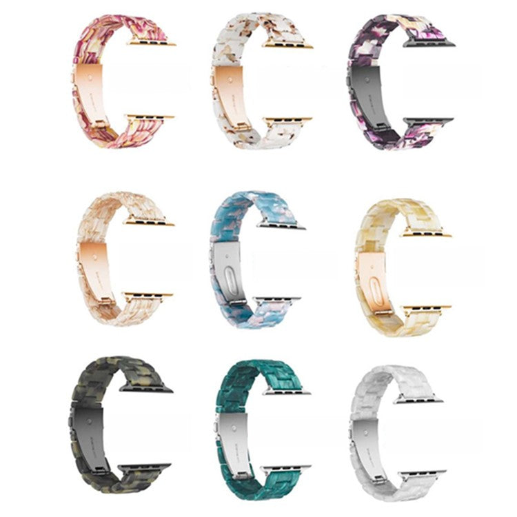 Waterproof Resin Watch Band Strap for Apple Watch Series 10 42mm / 9 8 7 41mm / SE (2023) SE (2022) SE 6 5 4 40mm / 3 2 1 38mm - Red