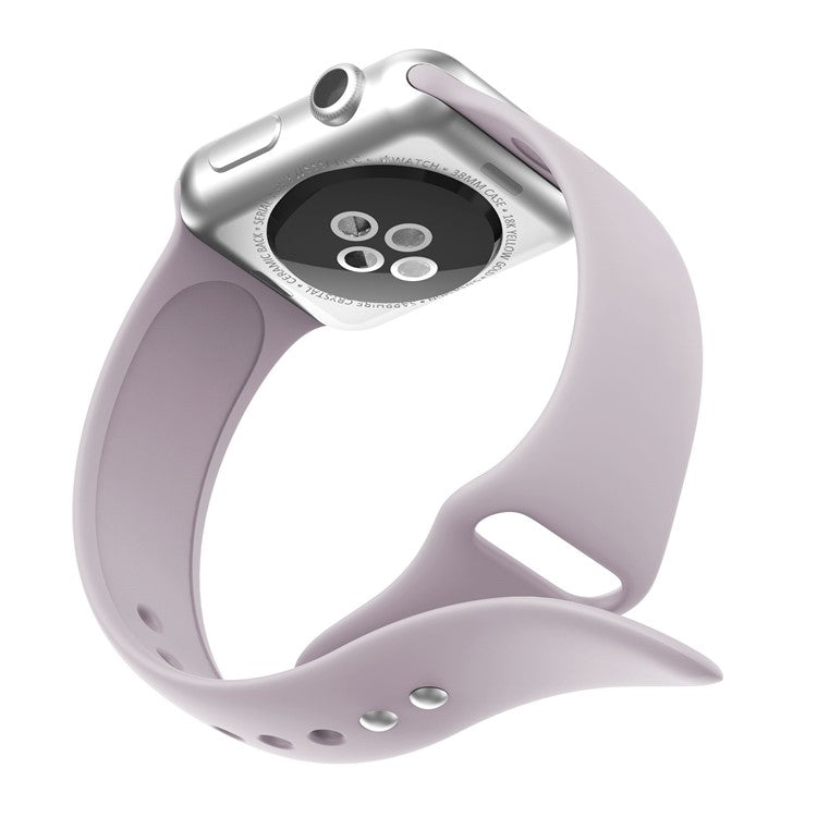 Double Buckle Soft Silicone Sport Watch Band for Apple Watch Series 10 46mm / Ultra 2 Ultra 49mm / 9 8 7 45mm / SE (2023) SE (2022) SE 6 5 4 44mm / 3 2 1 42mm - Light Purple