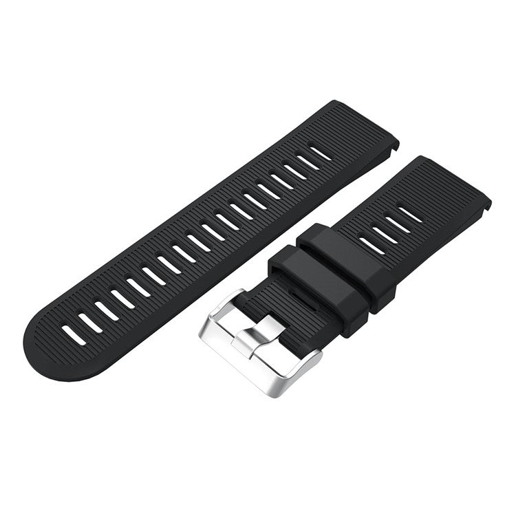 Horizontal Stripes Soft Silicone Watch Strap Replacement for Garmin Fenix 5X Plus - Black