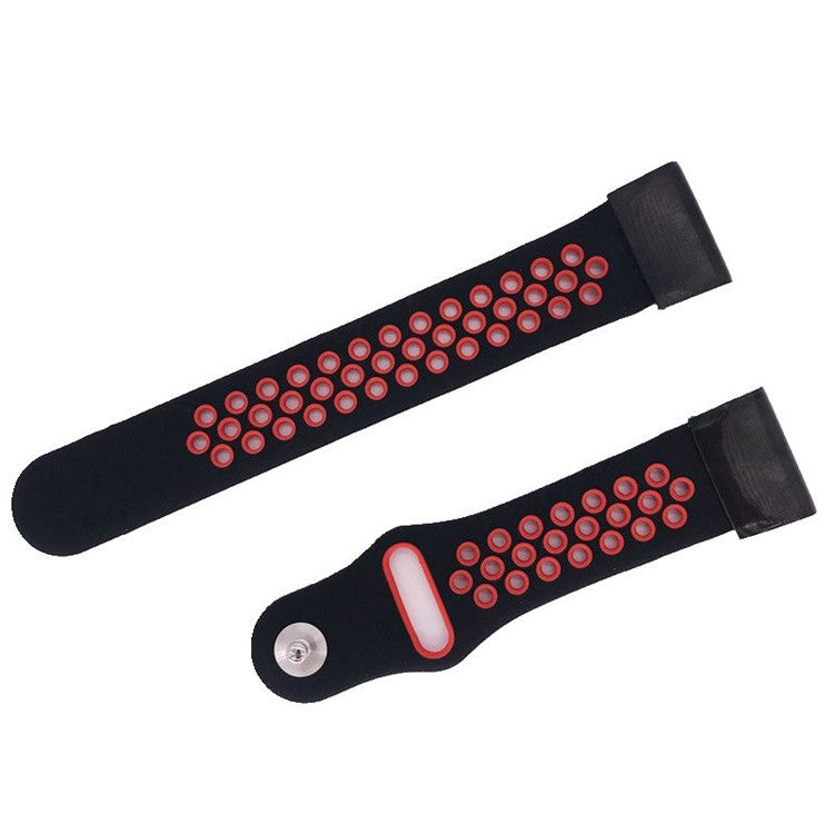 For Garmin Fenix 5/Garmin Forerunner 935 22mm Two-tone Hollow Silicone Watch Strap Wristband Replacement - Black / Red