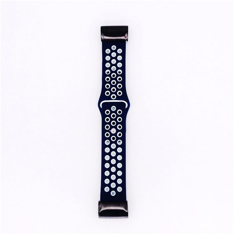 For Garmin Fenix 5/Garmin Forerunner 935 22mm Two-tone Hollow Silicone Watch Strap Wristband Replacement - Blue / White