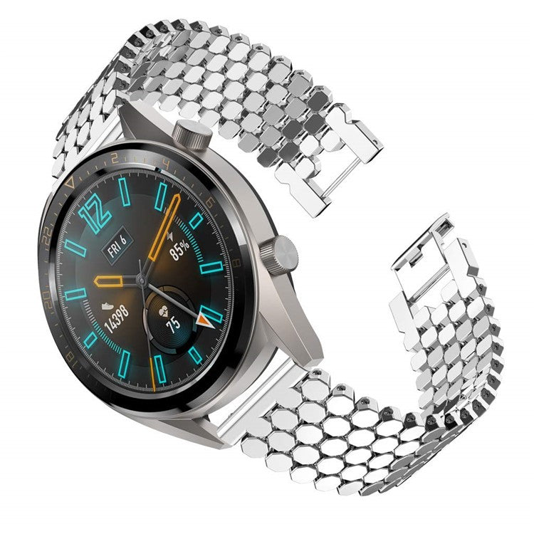 22mm Aluminium Alloy Bracelet Scales Watch Band for Huawei Watch GT/Honor Watch Magic - Silver