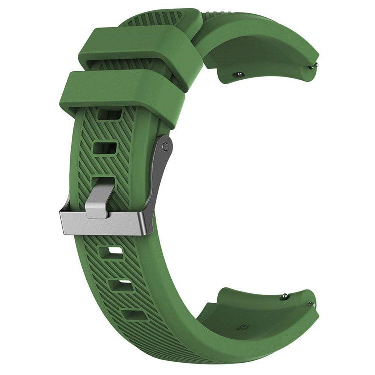 For Huawei Watch GT/Honor Watch Magic 22mm Twill Texture Silicone Watch Strap Wristband Replacement - Army Green