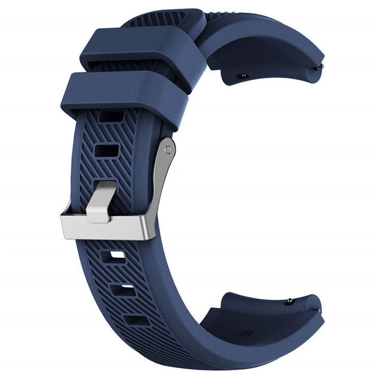 For Huawei Watch GT/Honor Watch Magic 22mm Twill Texture Silicone Watch Strap Wristband Replacement - Dark Blue