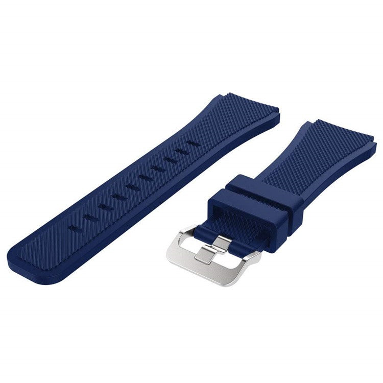 For Huawei Watch GT/Honor Watch Magic 22mm Twill Texture Silicone Watch Strap Wristband Replacement - Dark Blue