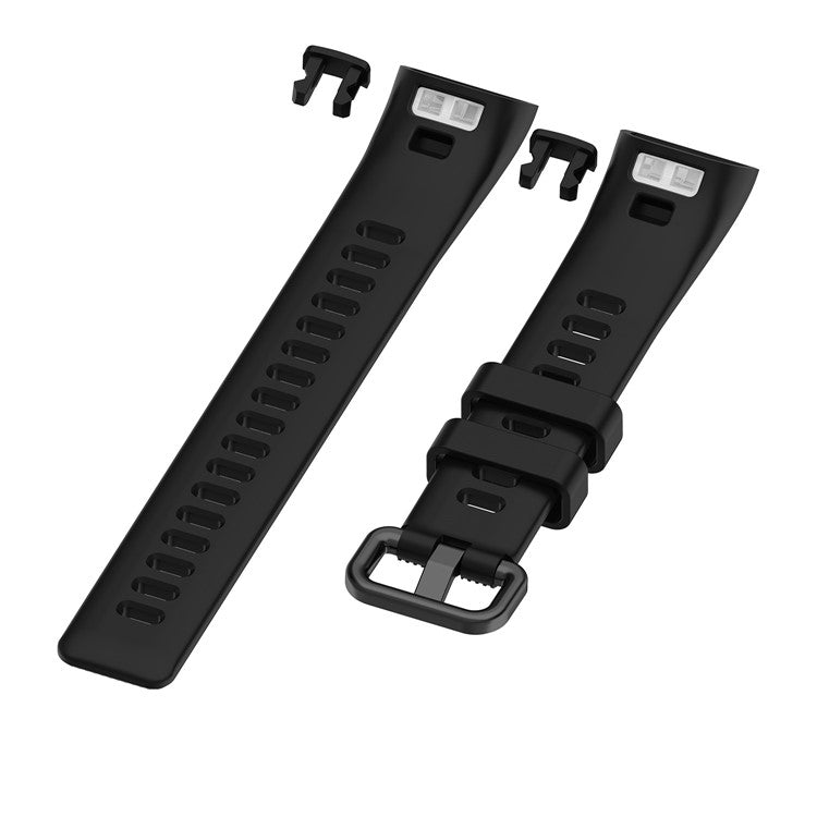 19mm TPU Watch Bracelet Replacement Band Strap for Huawei Band 3 Pro - Black