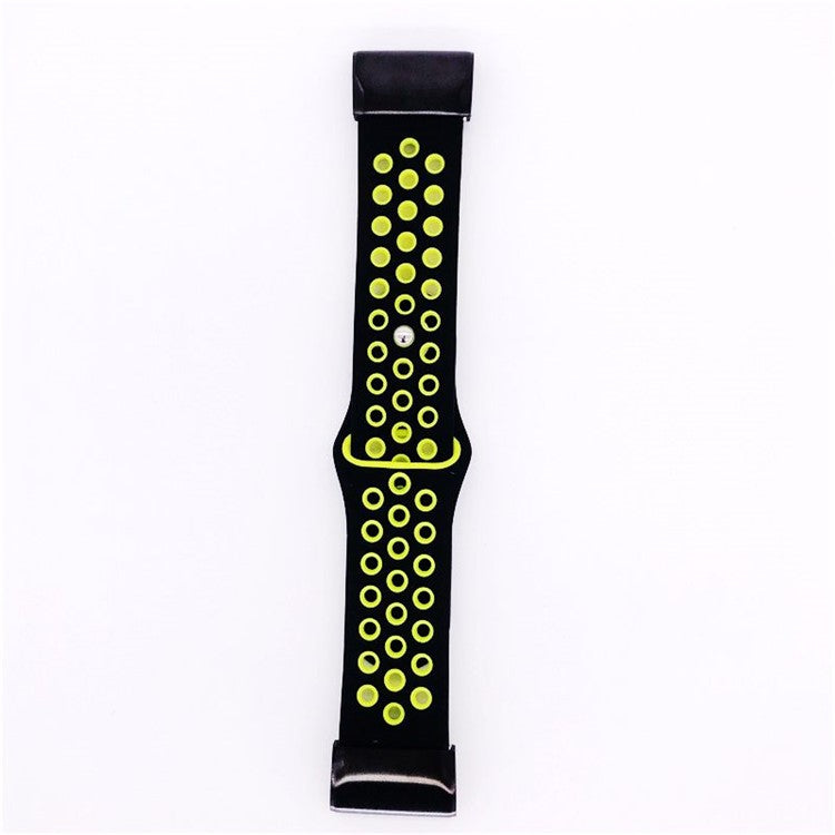 26mm Two-tone Silicone Watch Band for Garmin Fenix 5X - Black / Green