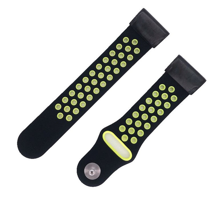 26mm Two-tone Silicone Watch Band for Garmin Fenix 5X - Black / Green