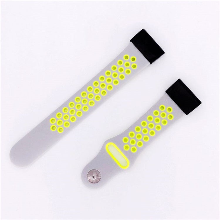 26mm Two-tone Silicone Watch Band for Garmin Fenix 5X - Grey / Yellow