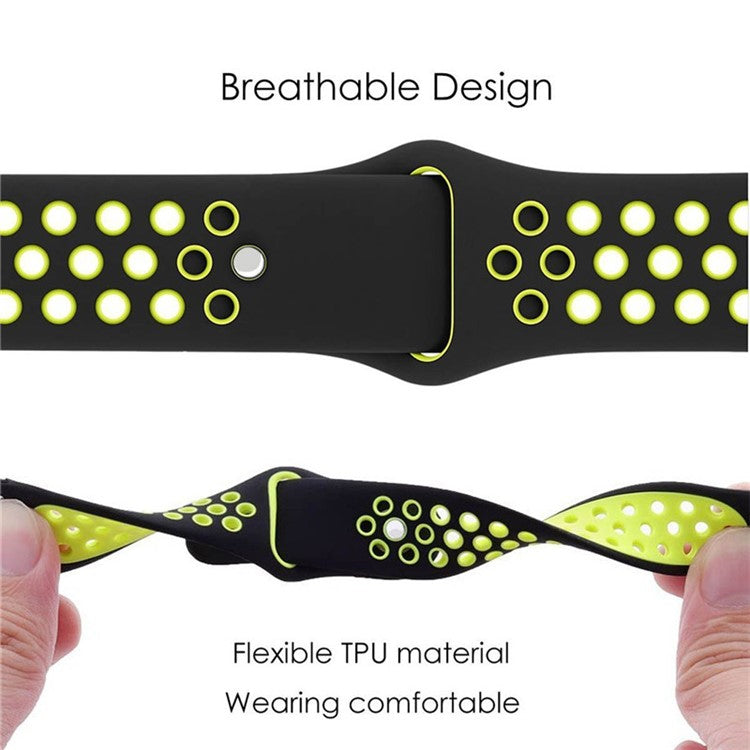 For Garmin Fenix 5 Two-color Silicone Adjustable Watchband Wrist Strap Replacement - Black / Green