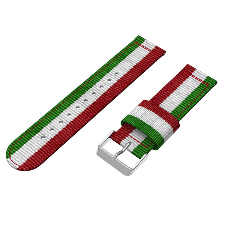 22mm Classic Buckle Nylon Watch Strap for Huawei Watch GT - Red / White / Green