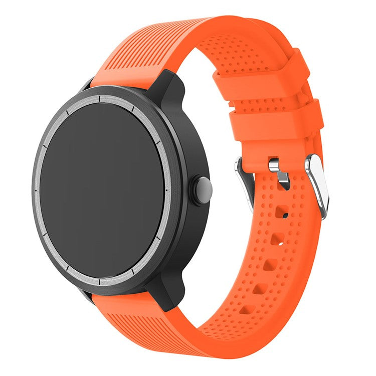 20mm Stripes Texture Silicone Watchband for Garmin Vivoactive 3 Adjustable Watch Strap Replacement - Orange