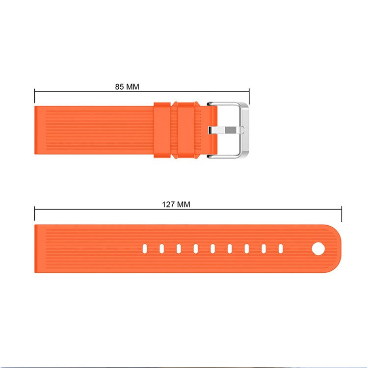 20mm Stripes Texture Silicone Watchband for Garmin Vivoactive 3 Adjustable Watch Strap Replacement - Orange