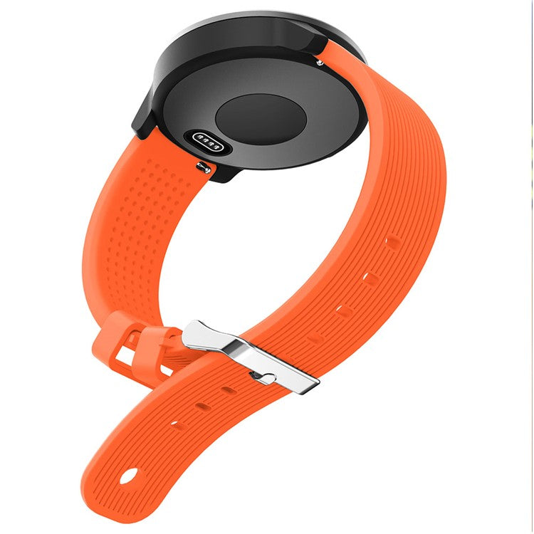 20mm Stripes Texture Silicone Watchband for Garmin Vivoactive 3 Adjustable Watch Strap Replacement - Orange