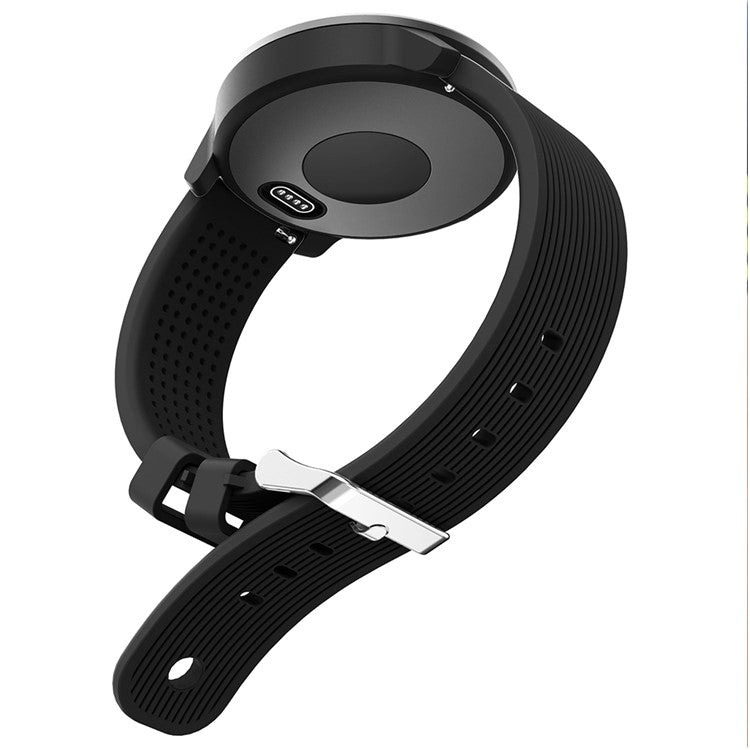 20mm Stripes Texture Silicone Watchband for Garmin Vivoactive 3 Adjustable Watch Strap Replacement - Black