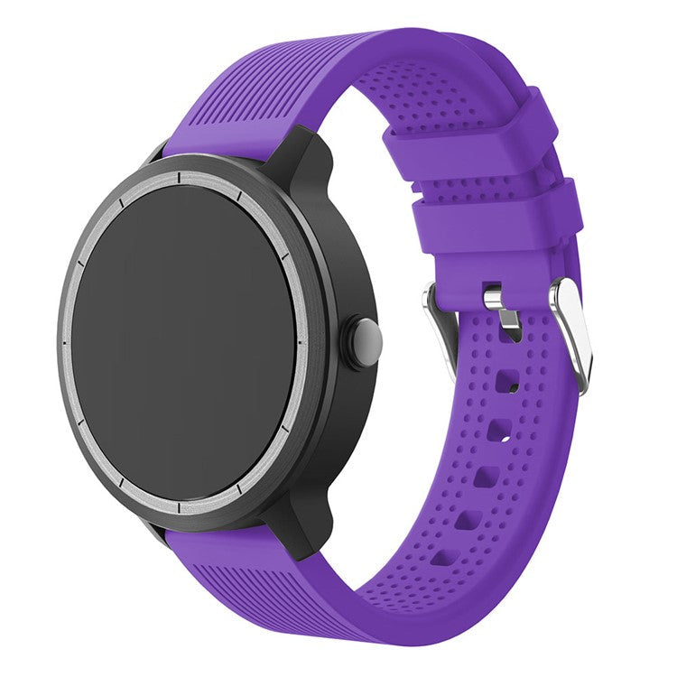20mm Stripes Texture Silicone Watchband for Garmin Vivoactive 3 Adjustable Watch Strap Replacement - Purple