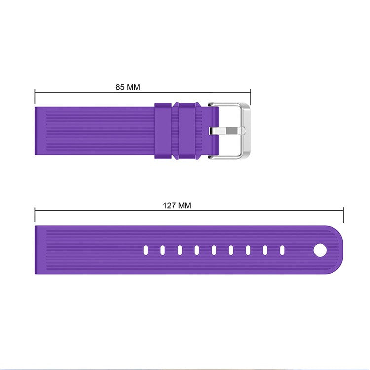 20mm Stripes Texture Silicone Watchband for Garmin Vivoactive 3 Adjustable Watch Strap Replacement - Purple