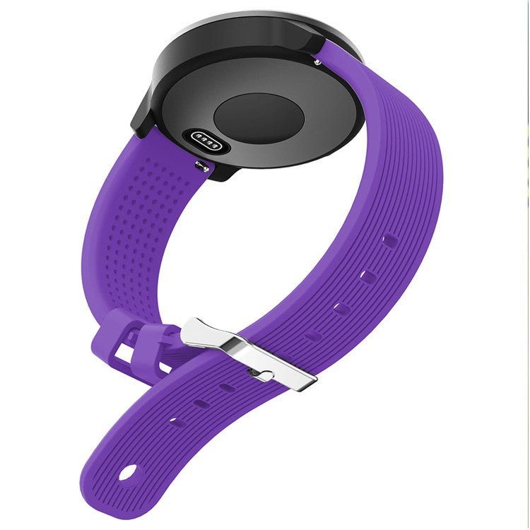 20mm Stripes Texture Silicone Watchband for Garmin Vivoactive 3 Adjustable Watch Strap Replacement - Purple