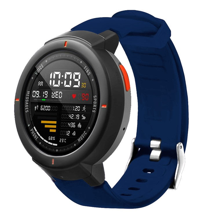 Silicone Wrist Strap Replacement for Huami Amazfit Verge 3 - Dark Blue