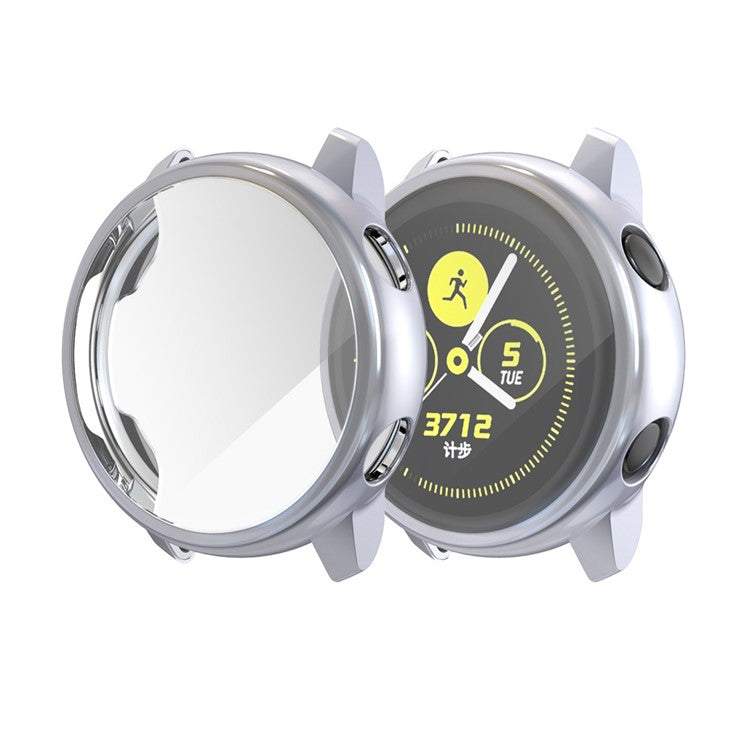 Electroplating Soft TPU Protection Case Cover for Samsung Galaxy Watch Active - Grey