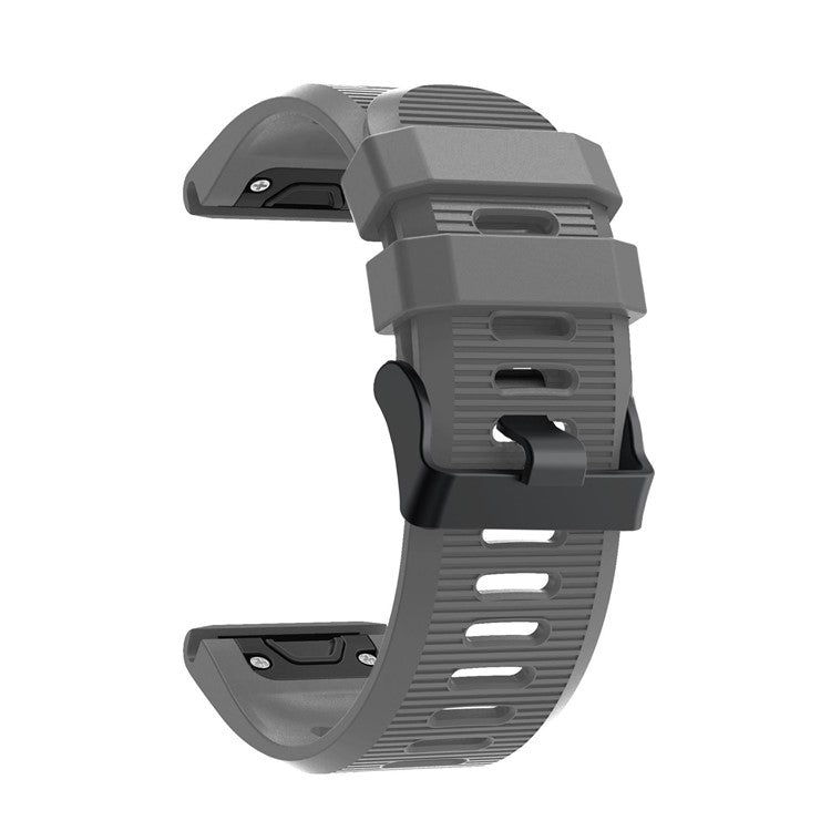 Silicone Sport Watch Band with Black PC Buckle for Garmin Fenix 5X Plus - Grey