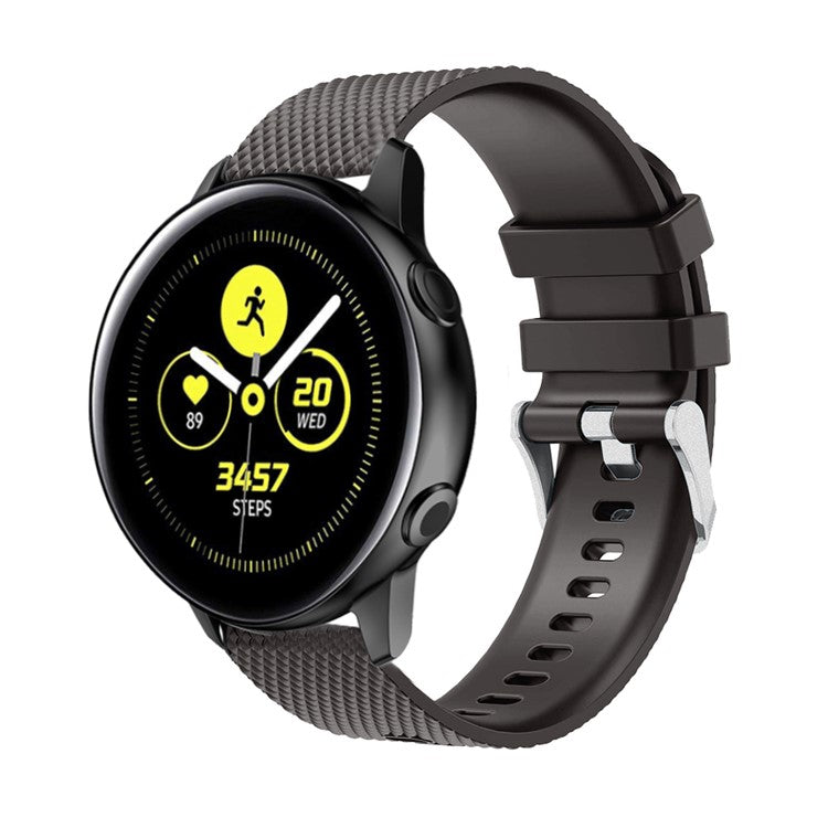 20mm Sandblasting Buckle Silicone Sport Watch Band for Samsung Galaxy Watch Active - Black