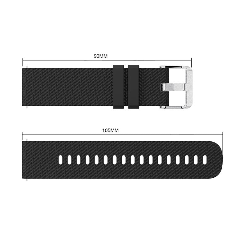 20mm Sandblasting Buckle Silicone Sport Watch Band for Samsung Galaxy Watch Active - Black