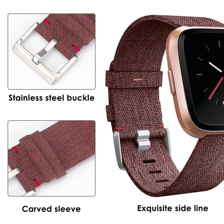 22mm Stainless Steel Clasp Nylon Wristband for Samsung Gear S3 Classic / Huawei Watch GT, etc. - Brown