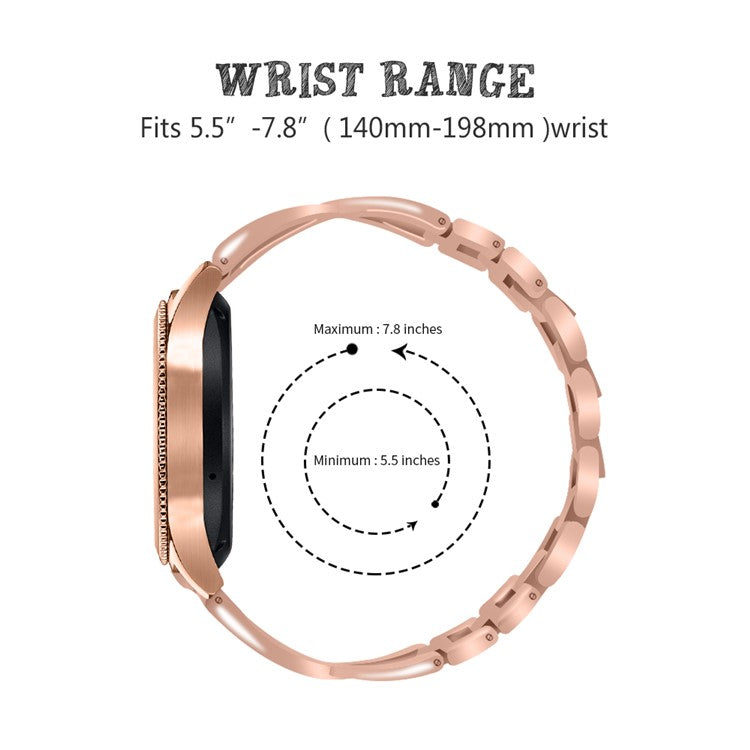 20mm X-shape Aluminum Alloy Diamond Watch Band for Samsung Galaxy Watch 42mm - Champagne Gold