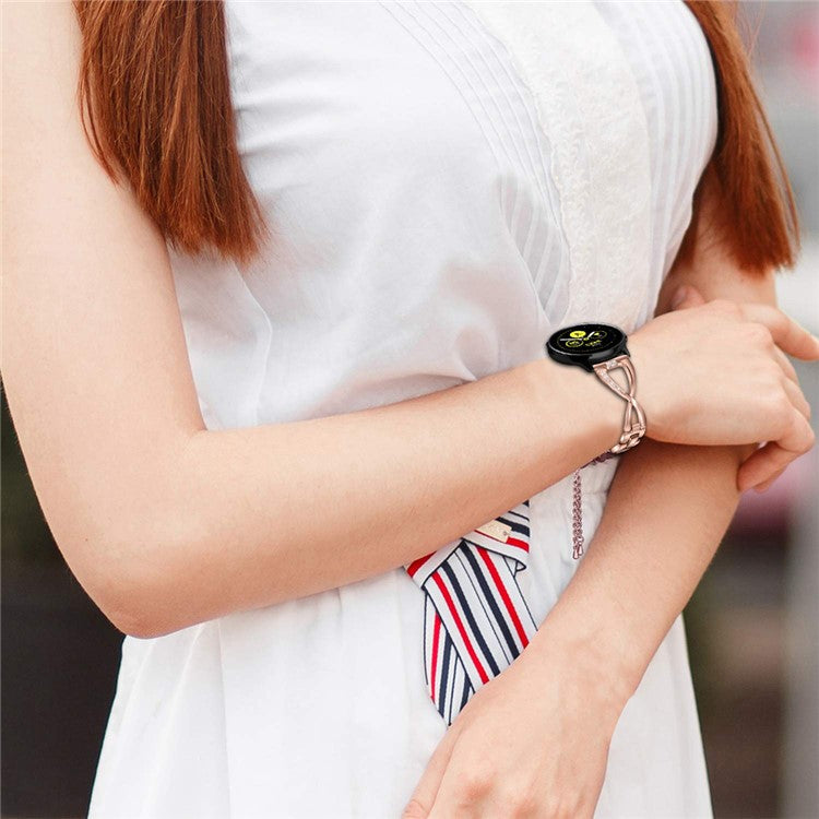 20mm X-shape Aluminum Alloy Diamond Watch Band for Samsung Galaxy Watch 42mm - Champagne Gold