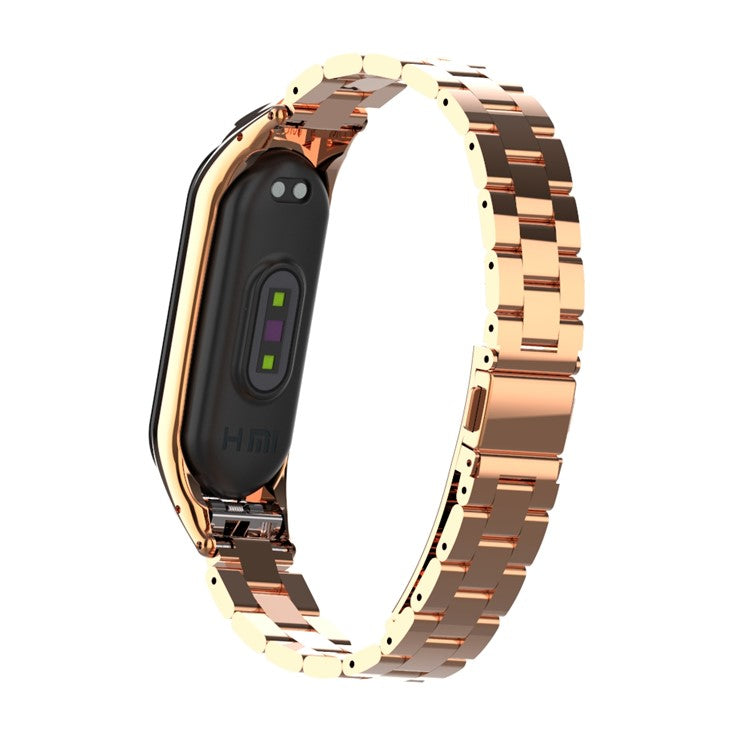 Solid Stainless Steel Metal Smart Watch Band for Xiaomi Mi Smart Band 4 - Rose Gold