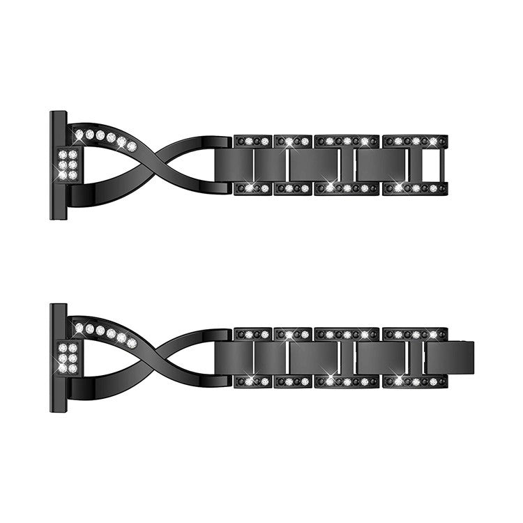 22mm Diamond Decor Stainless Steel Smart Watch Band for Samsung Gear S3 Classic/Frontier/Gear 2 R380 etc - Black