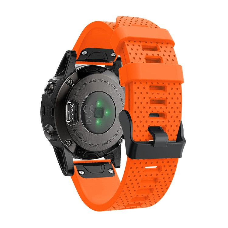 Stylish Silicone Sport Watch Band with Black Buckle for Garmin Fenix 5S Plus - Orange