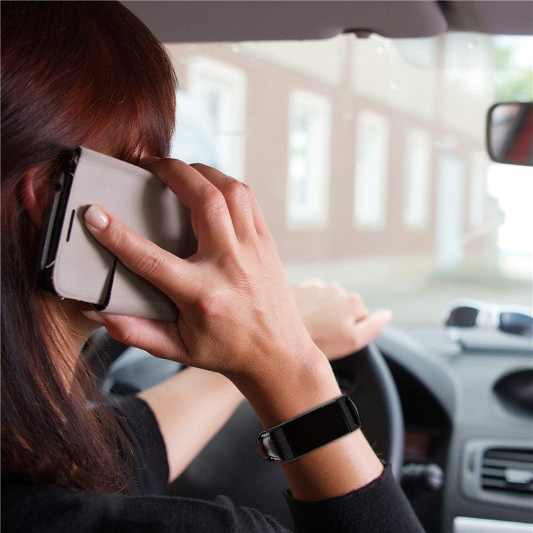 Crocodile Texture Genuine Leather Smart Watch Band for Fitbit Charge 2 - Brown