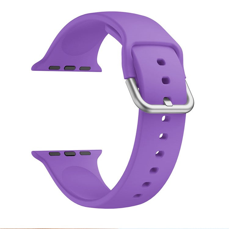 Silicone Watch Strap for Apple Watch Series 10 42mm / 9 8 7 41mm / SE (2023) SE (2022) SE 6 5 4 40mm / 3 2 1 38mm - Dark Purple