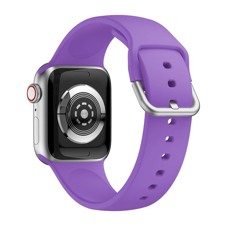 Silicone Watch Strap for Apple Watch Series 10 42mm / 9 8 7 41mm / SE (2023) SE (2022) SE 6 5 4 40mm / 3 2 1 38mm - Dark Purple