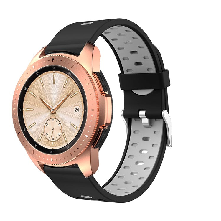 20mm Dual-colors Silicone Smart Watch Replacement Strap for Samsung Galaxy Watch Active SM-R500NZKAXAC - Black/Grey