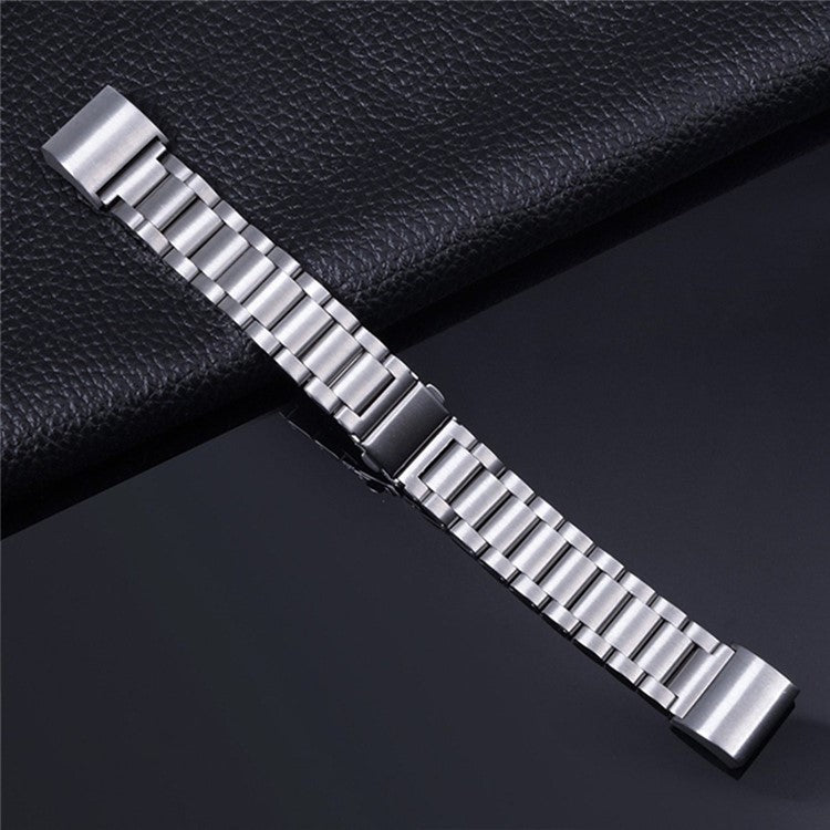 Three Beads Stainless Steel Watch Band Strap for Fitbit Charge 2 - Silver