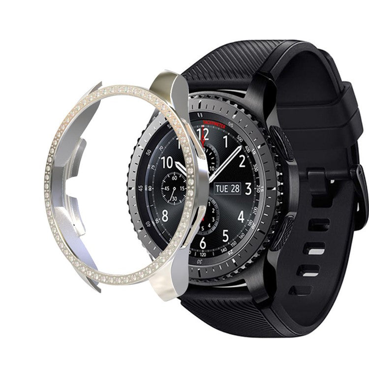 Rhinestone Decor PC Frame Case for Samsung Galaxy Watch 46mm - Silver