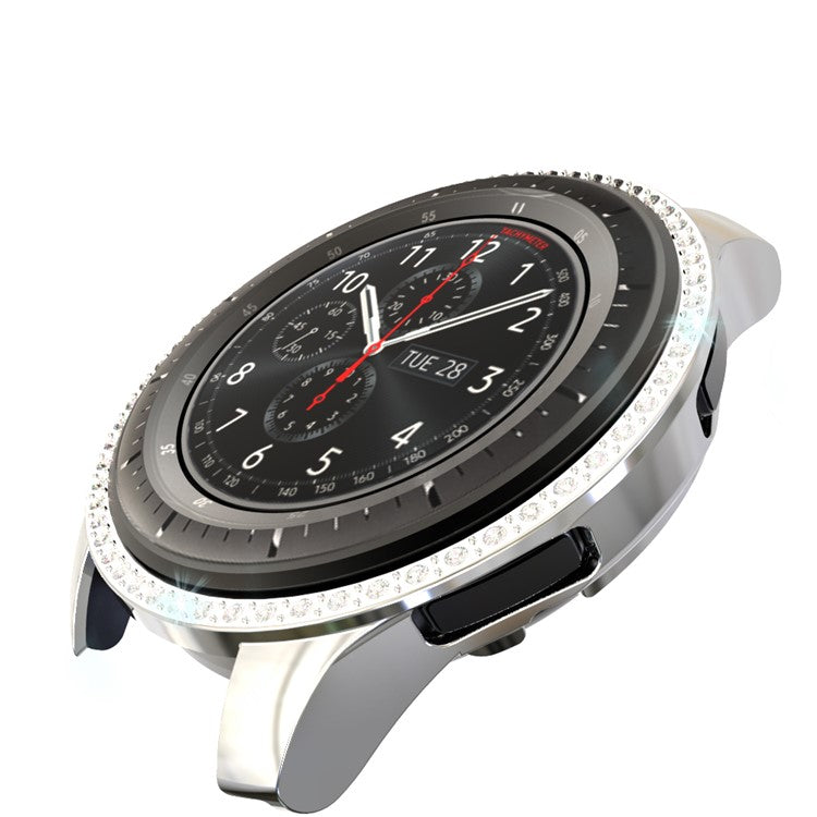 Rhinestone Decor PC Frame Case for Samsung Galaxy Watch 46mm - Silver