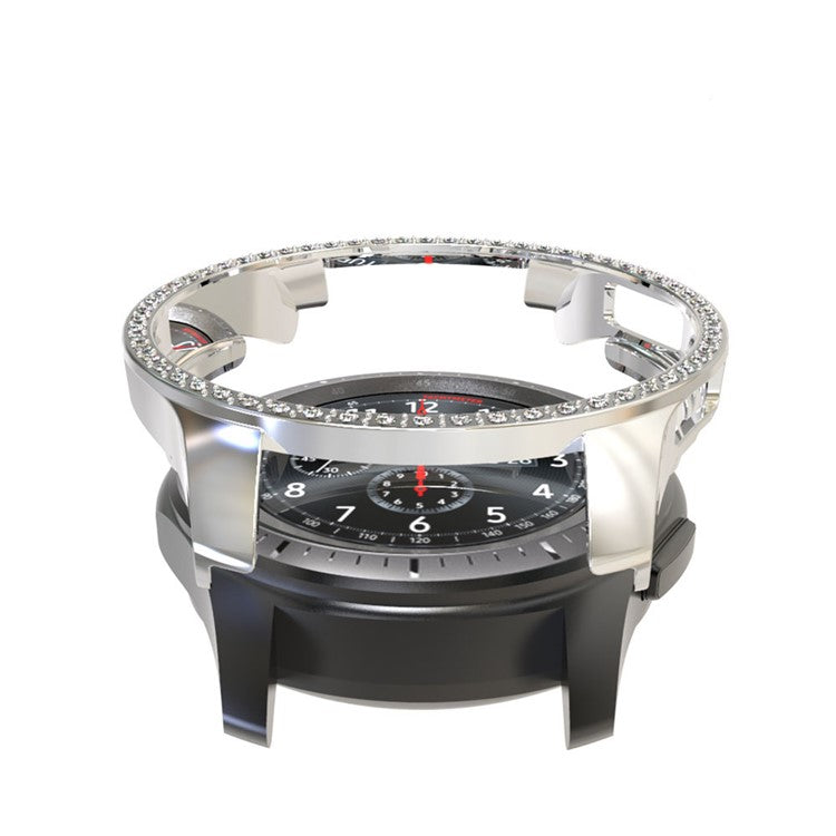 Rhinestone Decor PC Frame Case for Samsung Galaxy Watch 46mm - Silver